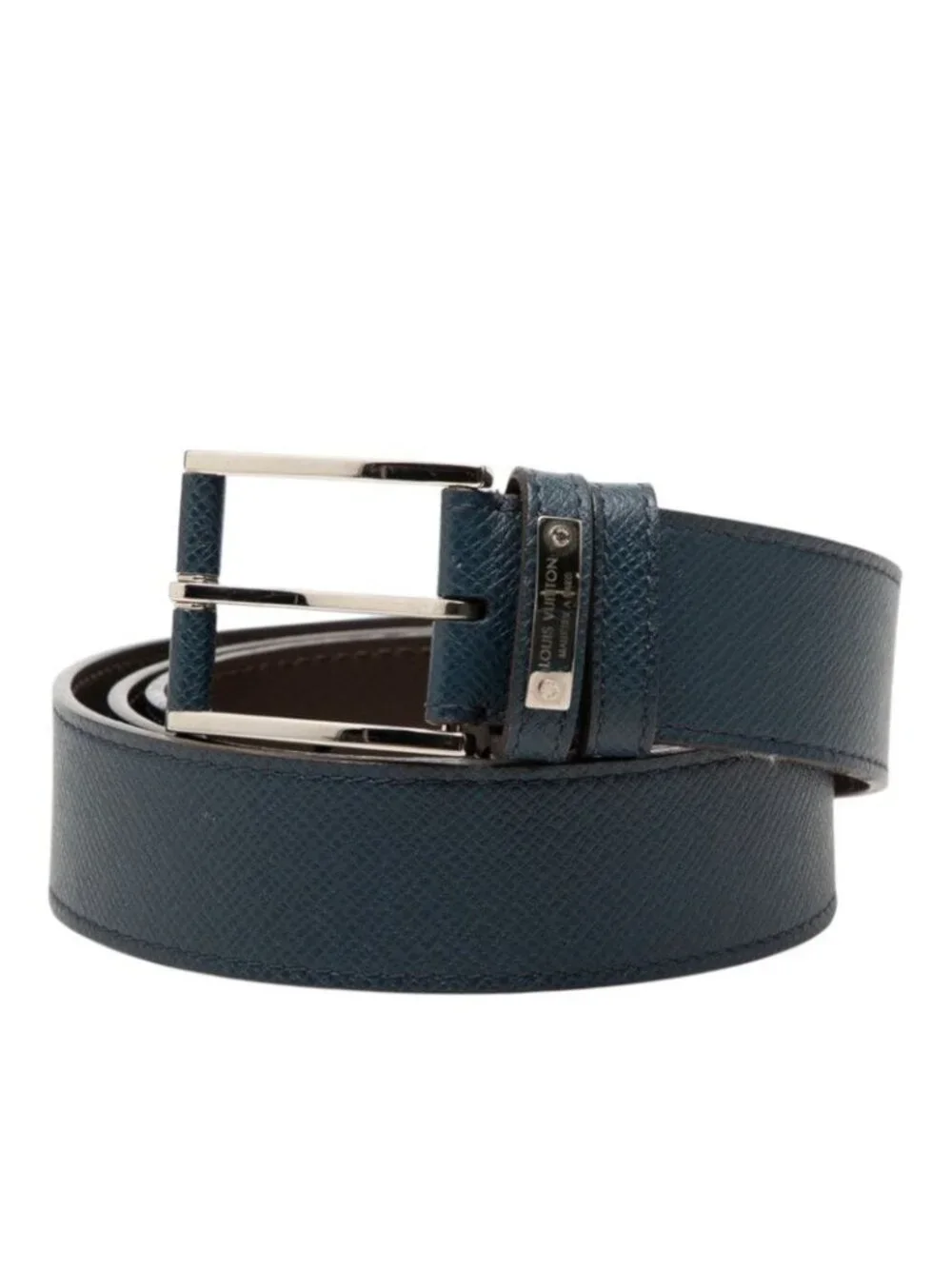 Louis Vuitton 95 36 Navy Brown Leather 1- Belt